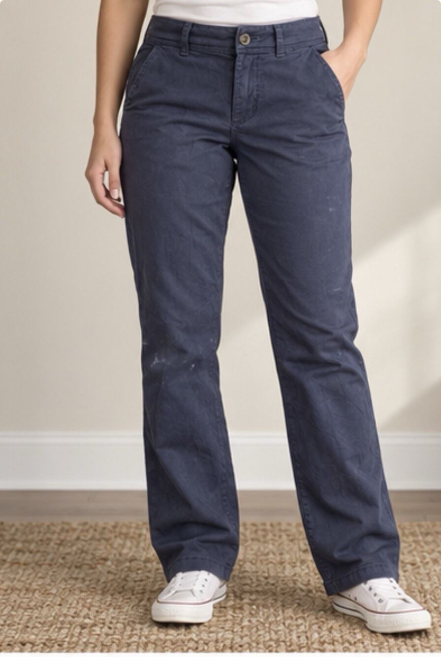 American Eagle Chino Pants Womens 6 Short Navy Blue Stretch Casual
